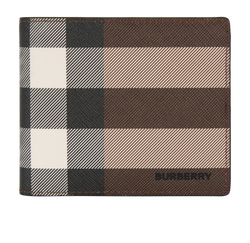 Burberry Check Wallet, Mens, Leather, Brown, EA5DON, 3*